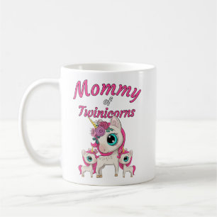 Mug Maman de Twinicorns : Unicorn, mère et filles jum