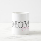 Mug Maman des filles Bébé rose moderne Typographie dou (Centre)