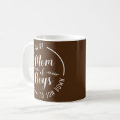 Mug Maman des garçons de son à son en bas drôle (Devant gauche)