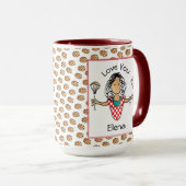 Mug Maman drôle Mère Ethnic Femme Cartoon Café (Devant droit)