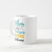 Mug Maman d'un adolescent prières bienvenue ironique d (Devant gauche)