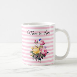 Mug Maman en droit Rose Bouquet Boug personnalisé