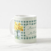 Mug Maman en or avec des jonquilles vertes en pot (Devant gauche)