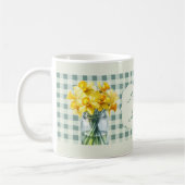 Mug Maman en or avec des jonquilles vertes en pot (Gauche)