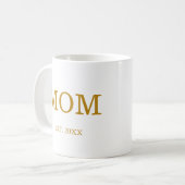 Mug Maman Est. Date avec les noms d'enfants Gold Scrip (Devant gauche)