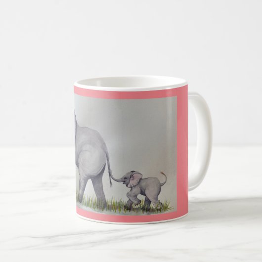 Mug Maman et bébé éléphant (Devant droit)