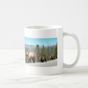 Mug Maman et CUB sauvages d'ours gris dans Yellowstone