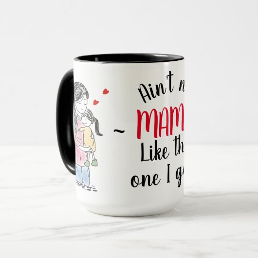 Mug Maman et fille avec citation (Devant gauche)
