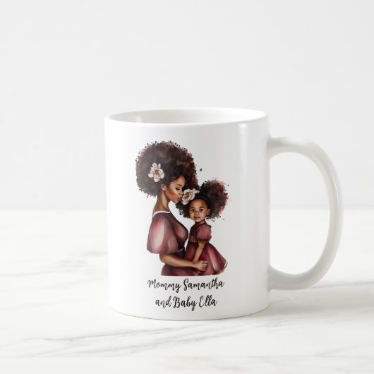 Mug Maman et fille noire personnalisée (2) (Droite)