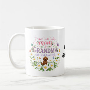 Mug Maman et grand-mère Deux Titres Floral Chien Desig