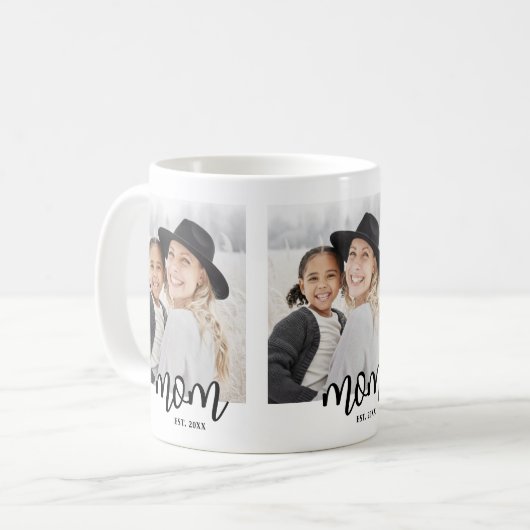 Mug Maman Etabli Script Photo Cadeau (Devant gauche)