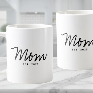 Mug Maman établie Écriture noire Cadeau de nouvelle ma