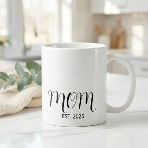 Mug Maman établie Écriture noire Cadeau de nouvelle ma