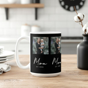 Mug Maman Établie Script Noir Répétition Photo