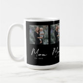 Mug Maman Établie Script Noir Répétition Photo (Gauche)