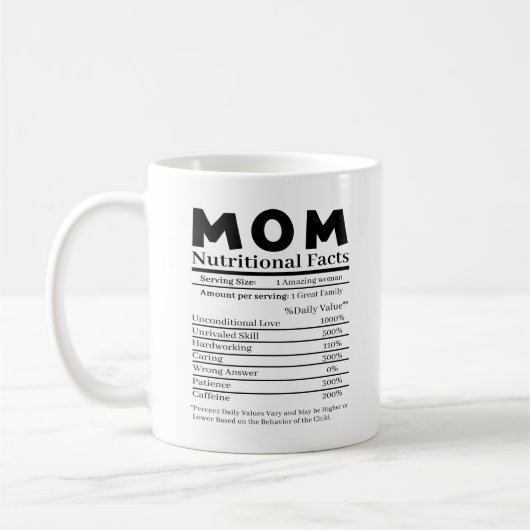 Mug Maman Faits nutritionnels (Gauche)