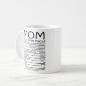 Mug Maman Faits nutritionnels Drôle Fête des mères (Devant gauche)