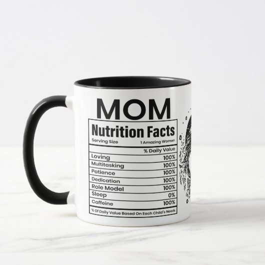 Mug Maman Faits nutritionnels, Fête des mères (Gauche)
