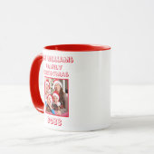 Mug Maman Famille Noël Photo Rouge et Blanc (Devant gauche)