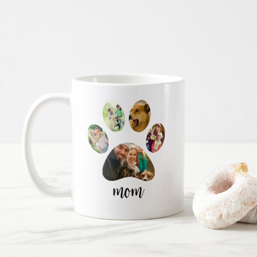 Mug Maman Fête des mères maman chien | Collage photo d (Avec donut)