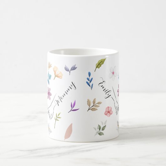 Mug Maman fille florale moderne main (Centre)