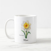 Mug Maman fleur de naissance de décembre Narcisse (Gauche)