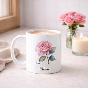Mug Maman Fleur de naissance de juin Rose