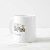 Mug Maman, Fleurs Fête des mères Nom personnalisé (Devant gauche)
