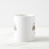 Mug Maman, Fleurs Fête des mères Nom personnalisé (Centre)