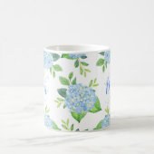 Mug Maman Floral Bleu Hydrangée Aquarelle moderne (Centre)