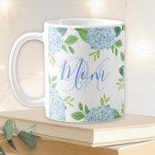 Mug Maman Floral Bleu Hydrangée Aquarelle moderne