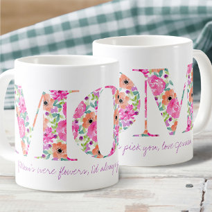 Mug Maman Floral Letters Motif - Si Maman était des f