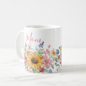 Mug Maman florale de printemps personnalisée (Devant gauche)