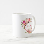 Mug Maman florale rose d'aquarelle (Devant droit)