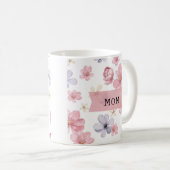 Mug Maman Florale rose et violet (Devant droit)