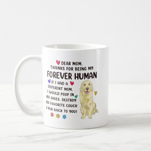 Mug Maman Forever Creme humaine Golden Retriever Mères (Gauche)