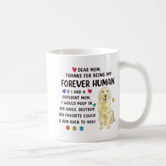 Mug Maman Forever Creme humaine Golden Retriever Mères (Droite)