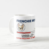 Mug Maman Frenchie Chargement Café Requis Design Drôle (Devant gauche)