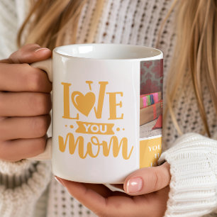 Mug Maman je t'aime Cadeau de Fête des Mères Jaune