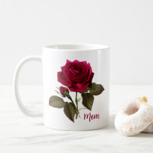 Mug Maman Jolie Avec Rose - Nom Éditable