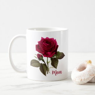 Mug Maman Jolie Avec Rose - Nom Éditable
