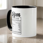 Mug Maman La valeur nutritive Moderne Noir et Blanc Am