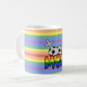 Mug Maman lesbienne du football (avec l'arc-en-ciel) (Devant gauche)
