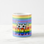 Mug Maman lesbienne du football (avec l'arc-en-ciel) (Centre)
