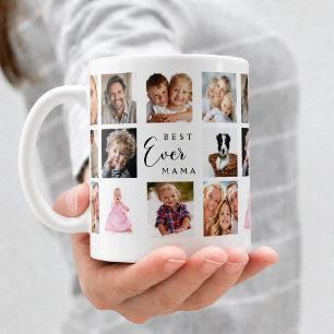 Mug Maman maman photo collage blanc noir