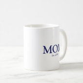 Mug Maman marine bleu blanc coutume date établie migno (Devant droit)