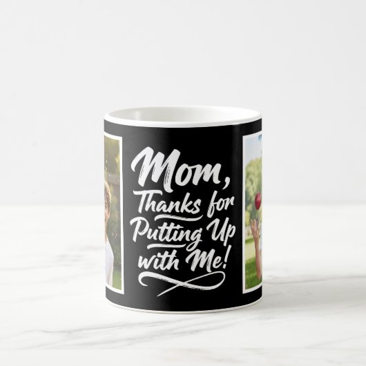 Mug Maman Merci De Me Supporter 2 Photo Brush Script (Centre)