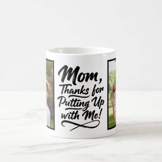 Mug Maman Merci De Me Supporter 2 Photo Brush Script (Centre)