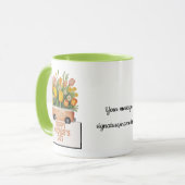 Mug Maman, Merci Peach Bouquet Mère's Day Café (Devant gauche)