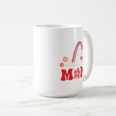 Mug Maman Mignon Arc-en-ciel Et Fleurs (Devant droit)